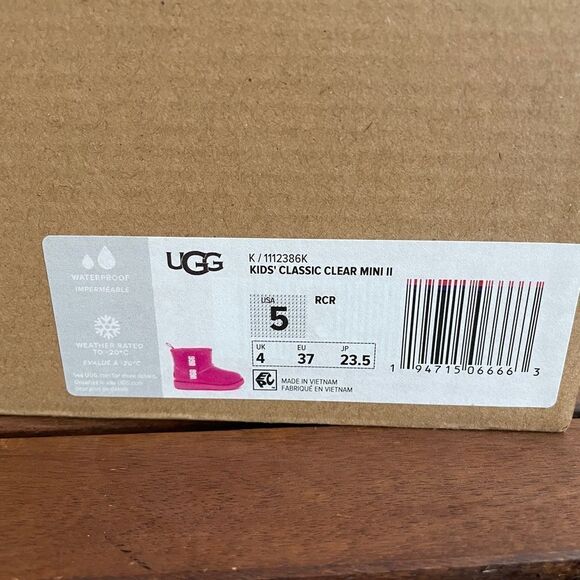 UGG Kids' Classic Clear Mini II Rock Rose Big Kid 5 - Picture 14 of 15